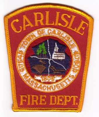 Carlisle Fire Dept
Thanks to Michael J Barnes for this scan.
Keywords: massachusetts department town of