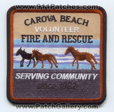 Carova Beach Volunteer Fire and Rescue Department Patch (North Carolina)
Scan By: PatchGallery.com
Keywords: vol. & dept. serving community since 1982 horses