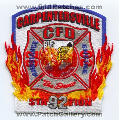 Carpentersville Fire Department Station 92 Patch (Illinois)
Scan By: PatchGallery.com
Keywords: Dept. CFD Engine Ambulance Company Co. the deuce