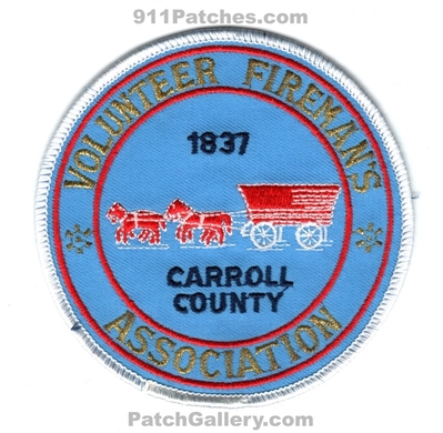 Carroll County Volunteer Firemans Association Patch (Maryland)
Scan By: PatchGallery.com
Keywords: co. vol. assoc. assn. department dept. 1837