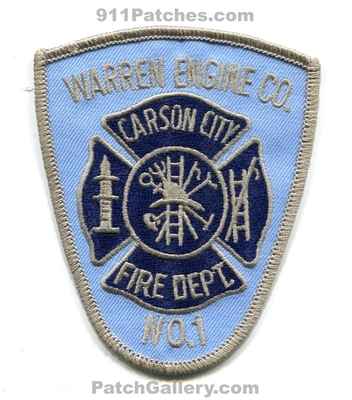 Carson City Fire Department Warren Engine Company Number 1 Patch (Nevada)
Scan By: PatchGallery.com
Keywords: dept. co. no. #1