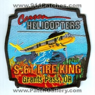 Carson Helicopters S-61 Fire King Grants Pass Patch (Oregon)
Scan By: PatchGallery.com
Keywords: sikorsky s61 forest wildfire wildland
