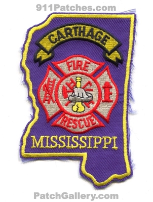 Carthage Fire Rescue Department Patch (Mississippi) (State Shape)
Scan By: PatchGallery.com
Keywords: dept.
