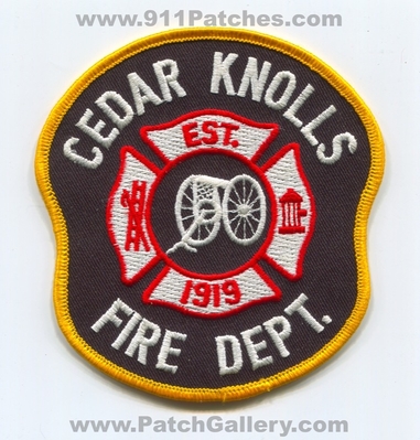 Cedar Knolls Fire Department Patch (New Jersey)
Scan By: PatchGallery.com
Keywords: dept. est. 1919