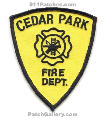 Cedar Park Fire Department Patch (Texas)
Scan By: PatchGallery.com
Keywords: dept.
