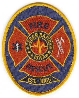 Cedar Rapids Fire Rescue
Thanks to PaulsFirePatches.com for this scan.
Keywords: iowa