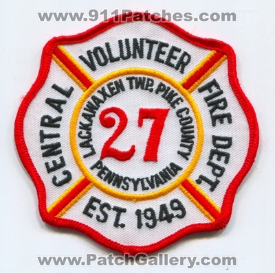 Central Volunteer Fire Department Station 27 Patch (Pennsylvania)
Scan By: PatchGallery.com
Keywords: vol. dept. lackawaxen township twp. pike county co. est. 1949
