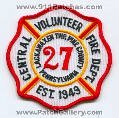 Central Volunteer Fire Department Station 27 Patch (Pennsylvania)
Scan By: PatchGallery.com
Keywords: vol. dept. lackawaxen township twp. pike county co. est. 1949