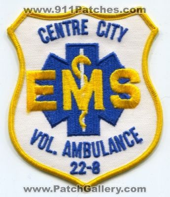 Centre City Volunteer Ambulance Squad 22-8 (New Jersey)
Scan By: PatchGallery.com
Keywords: ems vol. emt paramedic
