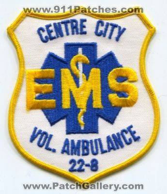 Centre City Volunteer Ambulance Squad 22-8 (New Jersey)
Scan By: PatchGallery.com
Keywords: ems vol. emt paramedic