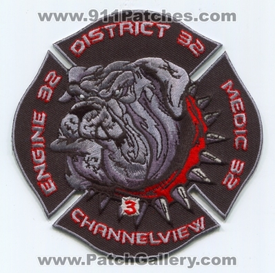 Channelview Fire Department Station 32 Patch (Texas)
Scan By: PatchGallery.com
Keywords: Dept. Engine District Medic Company Co. bulldog