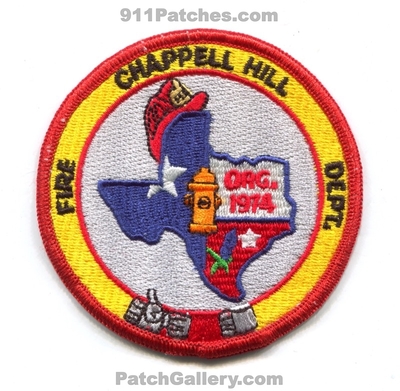 Chappell Hill Fire Department Patch (Texas)
Scan By: PatchGallery.com
Keywords: dept. org. 1974