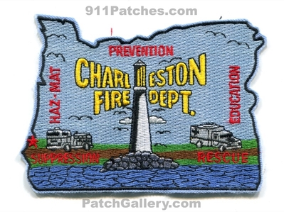 Charleston Fire Rescue Department Patch (Oregon) (State Shape)
Scan By: PatchGallery.com
Keywords: dept. hazmat haz-mat suppression prevention education lighthouse