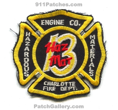 Charlotte Fire Department Engine 13 HazMat Patch (North Carolina)
Scan By: PatchGallery.com
Keywords: dept. company co. station haz-mat hazardous materials