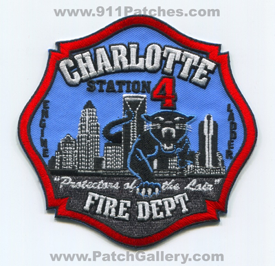 Charlotte Fire Department Station 4 Patch (North Carolina)
Scan By: PatchGallery.com
Keywords: dept. cfd c.f.d. company co. engine ladder protectors of the lair panthers