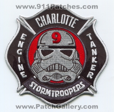 Charlotte Fire Department Station 9 Patch (North Carolina)
Scan By: PatchGallery.com
Keywords: Dept. Company Co. Engine Tanker Star Wars - Stormtroopers