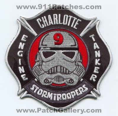 Charlotte Fire Department Station 9 Patch (North Carolina)
Scan By: PatchGallery.com
Keywords: Dept. Company Co. Engine Tanker Star Wars - Stormtroopers