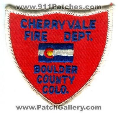 Cherryvale Fire Department Patch (Colorado) (Defunct)
[b]Scan From: Our Collection[/b]
Now Rocky Mountain Fire Department
Keywords: dept. boulder county colo.