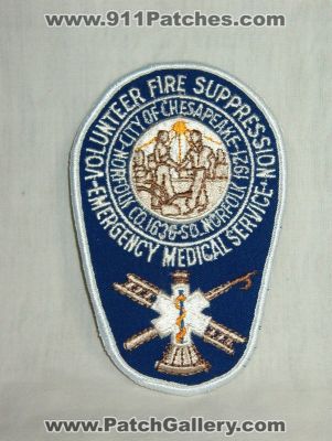 Chesapeake Volunteer Fire Suppression Emergency Medical Service (Virginia)
Thanks to Walts Patches for this picture.
Keywords: ems city of norfolk co. county