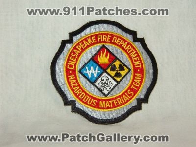 Chesapeake Fire Department Hazardous Materials Team (Virginia)
Thanks to Walts Patches for this picture.
Keywords: hazmat haz-mat