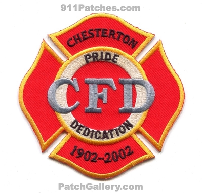 Chesterton Fire Department 100 Years Patch (Indiana)
Scan By: PatchGallery.com
Keywords: cfd 1902-2002