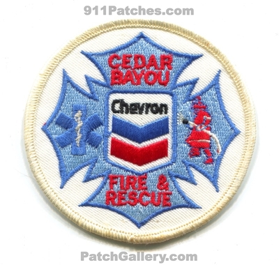 Chevron Oil Refinery Cedar Bayou Fire and Rescue Department Patch (Texas)
Scan By: PatchGallery.com
Keywords: plant industrial gas petroleum emergency response team ert hazmat haz-mat hazardous materials