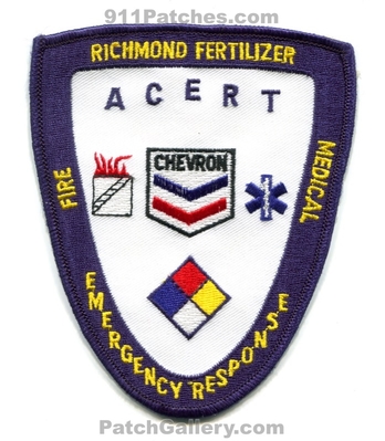 Chevron Fertilizer Plant Richmond ACERT Fire Medical Emergency Response Patch (California)
Scan By: PatchGallery.com
Keywords: industrial