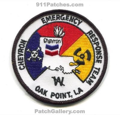 Chevron Oil Oak Point Refinery Emergency Response Team Patch (Louisiana)
Scan By: PatchGallery.com
Keywords: oil gas petroleum refinery industrial plant emergency response team ert hazardous materials haz-mat hazmat fire department dept.