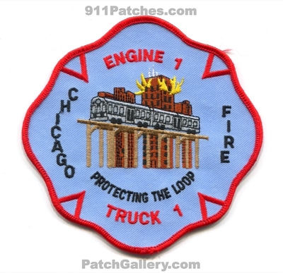 Chicago Fire Department Engine 1 Truck 1 Patch (Illinois)
Scan By: PatchGallery.com
Keywords: station protecting the loop