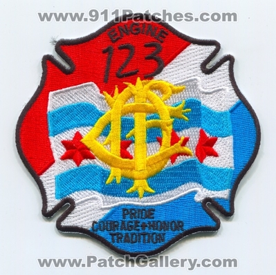 Chicago Fire Department Engine 123 Patch (Illinois)
Scan By: PatchGallery.com
Keywords: Dept. CFD C.F.D. Company Co. Station Pride Honor Courage Tradition