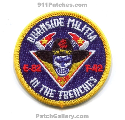 Chicago Fire Department Engine 82 Truck 42 Ambulance 37 Patch (Illinois)
Scan By: PatchGallery.com
[b]Patch Made By: 911Patches.com[/b]
Keywords: dept. cfd company co. station burnside militia in the trenches