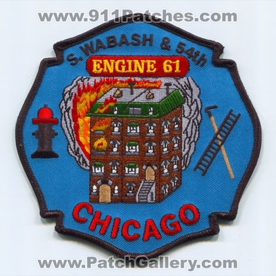 Chicago Fire Department Engine 61 Patch (Illinois)
Scan By: PatchGallery.com
Keywords: Dept. CFD C.F.D. Company Co. Station S. Wabash & 54th