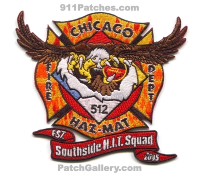 Chicago Fire Department Hazardous Incident Team HazMat 5-1-2 Patch (Illinois)
Scan By: PatchGallery.com
Keywords: Dept. CFD C.F.D. HIT H.I.T. Haz-Mat Materials Company Co. 512 Station Southside H.I.T. Squad - Est. 2005