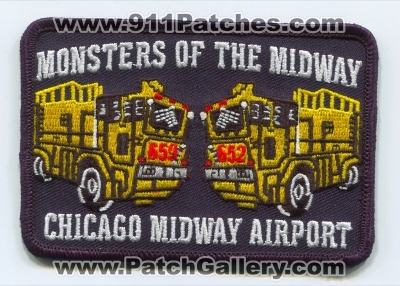 Chicago Fire Department Midway Airport Patch (Illinois)
Scan By: PatchGallery.com
Keywords: dept. cfd company co. station 652 659 monsters of the