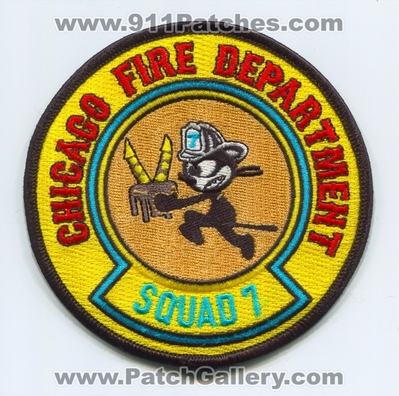 Chicago Fire Department Squad 7 Patch (Illinois)
Scan By: PatchGallery.com
Keywords: Dept. CFD C.F.D. Company Co. Station