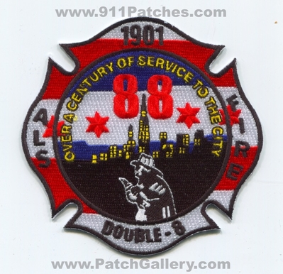Chicago Fire Department Station 88 Patch (Illinois)
Scan By: PatchGallery.com
Keywords: Dept. CFD C.F.D. ALS Company Co. Over a Century of Service to the City - Double 8 - 1901