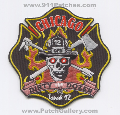 Chicago Fire Department Truck 12 Patch (Illinois)
Scan By: PatchGallery.com
Keywords: dept. cfd c.f.d. company co. station dirty dozen skull