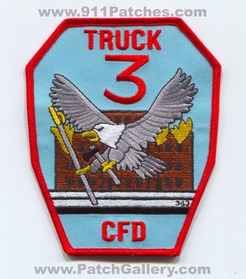 Chicago Fire Department Truck 3 343 Patch (Illinois)
Scan By: PatchGallery.com
Keywords: dept. cfd c.f.d. company co. station