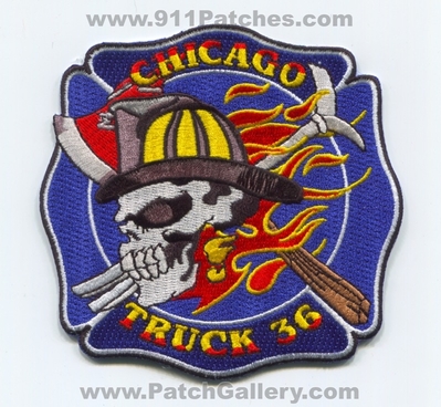 Chicago Fire Department Truck 36 Patch (Illinois)
Scan By: PatchGallery.com
Keywords: Dept. CFD C.F.D. Company Co. Station Skull