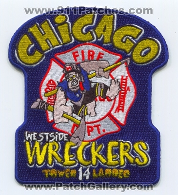 Chicago Fire Department Tower Ladder 14 Patch (Illinois)
Scan By: PatchGallery.com
Keywords: Dept. CFD C.F.D. TL Truck Company Co. Station Westside Wreckers