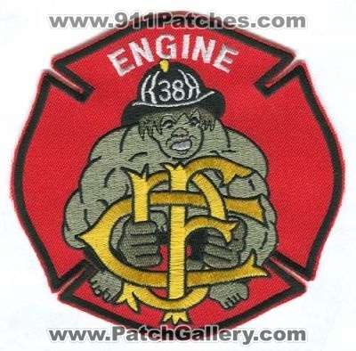Chicago Fire Department Engine 38 (Illinois)
Scan By: PatchGallery.com
Keywords: dept. cfd hulk