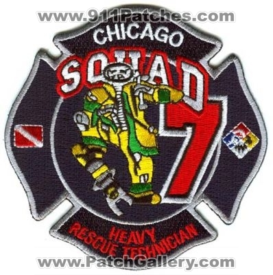 Chicago Fire Department Squad 7 Heavy Rescue Technician (Illinois)
Scan By: PatchGallery.com
Keywords: dept. cfd company co. station