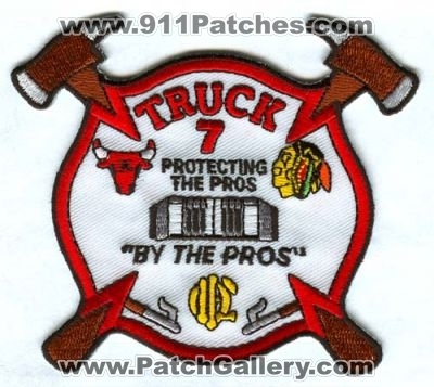 Chicago Fire Department Truck 7 Patch (Illinois)
Scan By: PatchGallery.com
Keywords: dept. cfd company co. station protecting the pros by the bulls blackhawks