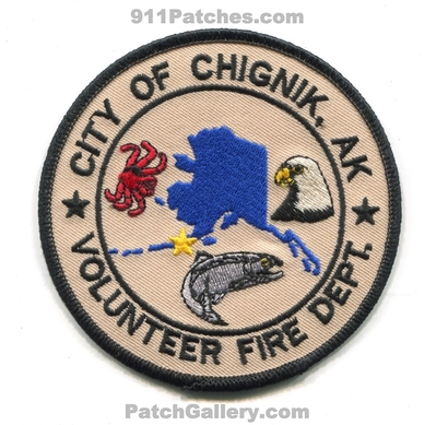 Chignik Volunteer Fire Department Patch (Alaska)
Scan By: PatchGallery.com
Keywords: city of vol. dept.
