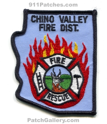 Chino Valley Fire District Patch (Arizona) (State Shape)
Scan By: PatchGallery.com
Keywords: dist. department dept. rescue