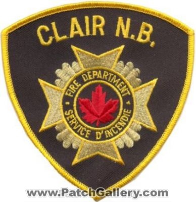 Clair Fire Department (Canada NB)
Thanks to zwpatch.ca for this scan.
Keywords: n.b.