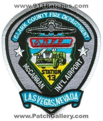 Clark County Fire Department Station 13 McCarran International Airport ARFF Patch (Nevada)
[b]Scan From: Our Collection[/b]
Keywords: dept. int'l intl cfr crash rescue aircraft firefighter firefighting las vegas