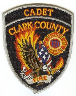 Clark County Fire Department Cadet (Nevada)
Thanks to PaulsFirePatches.com for this scan.
Keywords: dept. fd las vegas