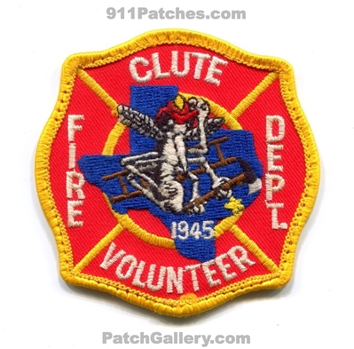 Clute Volunteer Fire Department Patch (Texas)
Scan By: PatchGallery.com
Keywords: vol. dept. 1945