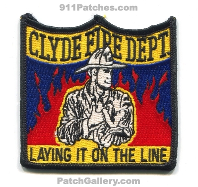 Clyde Fire Department Patch (Texas)
Scan By: PatchGallery.com
Keywords: dept. laying it on the line